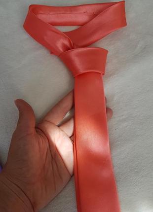 Краватка галстук ліловий бірюзовий персиковий4 фото