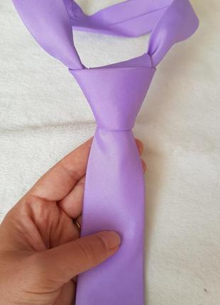 Краватка галстук ліловий бірюзовий персиковий3 фото