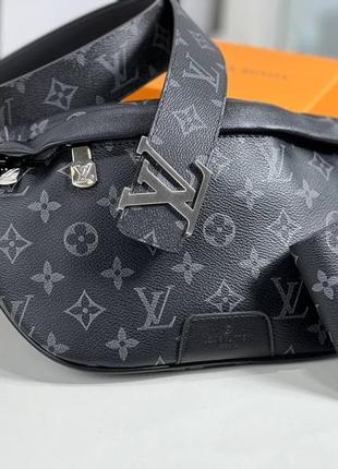 Ремень мужской черный брендовый канва