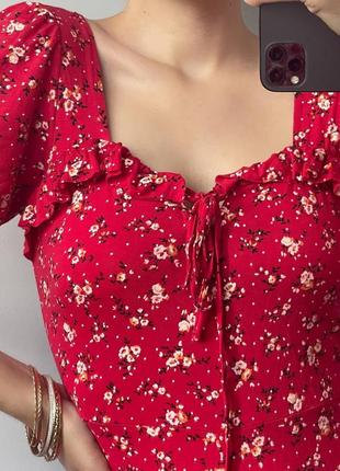 Женский летний комбинезон asos красного цвета в идеальном состоянии из вискозы6 фото
