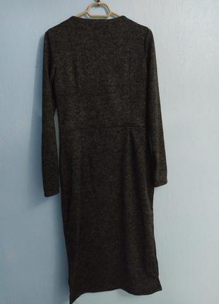 Платье с поясом француз черный5 фото