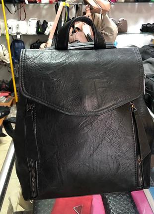 Чорний рюкзак - сумка paolo bags3 фото