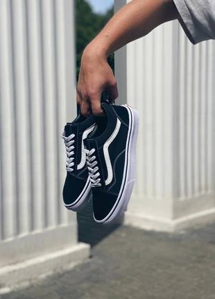 Чёрные классические кеды vans old school чорні жіночі оригінальні кеди vans old school4 фото