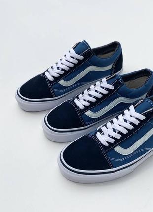 Оригинальные синие кеды vans old school сині жіночі кеди vans old school оригінал3 фото