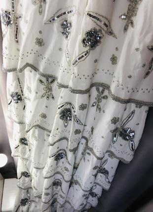 ❤️распродажа❤️ярусное платье макси с отделкой maya bridal asos (h)5 фото