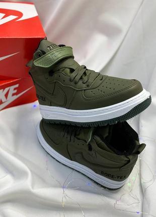 Кросівки nike air force 1 gore-tex khaki \white fur3 фото