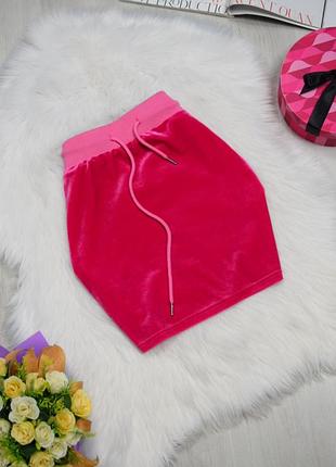 Спідниця рожева оксамитова в стилі джусі barbie юбка міні розова велюрова
