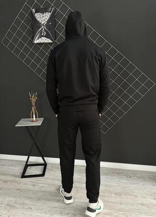 Демісезонний спортивний костюм nike чорна кофта на змійці + штани (двонитка)5 фото