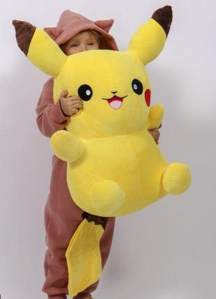 Велика м'яка іграшка пікачу 75 см, 2 в 1 іграшка-подушка,pikachu pokemon іграшки жовтий 75 см