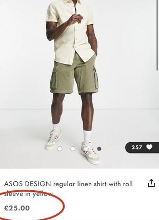 Рубашка из льна стандартного кроя с отворотами asos design3 фото