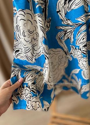 Льняна сукня в квітковий принт zara3 фото