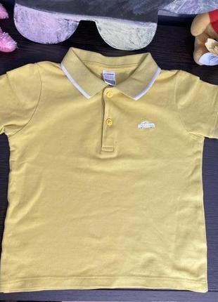 Желтая футболка поло на мальчика 18-24 мес.