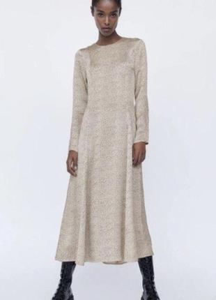 Сатиновое платье zara в горошок м1 фото