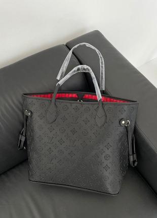 Сумка-шоппер в стиле louis vuitton neverfull black (2 фото