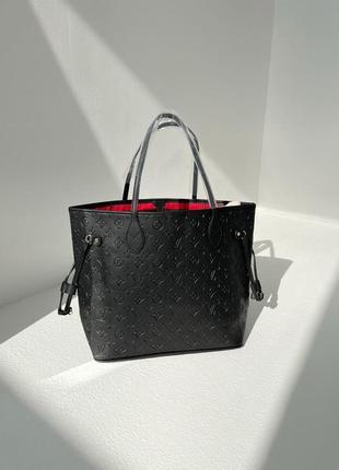 Сумка-шопер в стилі louis vuitton neverfull black (