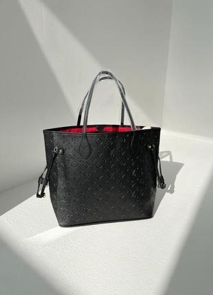 Сумка-шопер в стилі louis vuitton neverfull black (