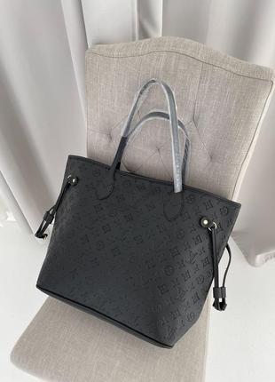 Сумка-шоппер в стиле louis vuitton neverfull black (5 фото