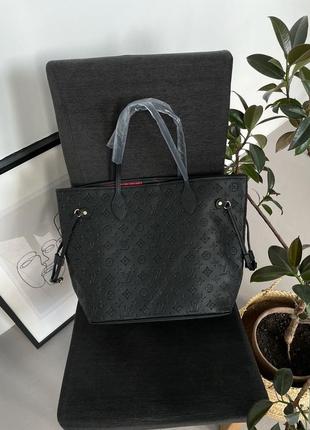 Сумка-шоппер в стиле louis vuitton neverfull black (6 фото