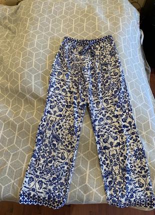 Атласные штаны палаццо