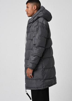 Чоловіче зимове пальто подовжений пуховик мужская зимняя удлинённая куртка2 фото
