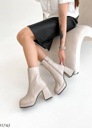 Ботильйони жіночі весна - осінь, натуральна шкіра (пітон)