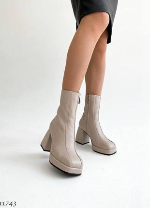 Ботильйони жіночі весна - осінь, натуральна шкіра (пітон)