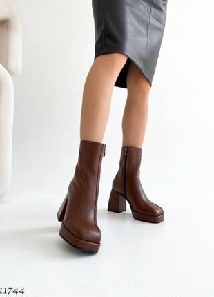 Ботильйони жіночі весна - осінь, натуральна шкіра (пітон)