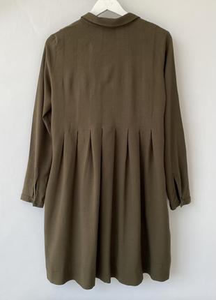 Сукня сорочка з кишенями віскоза+ вовна платье рубашка хаки с рукавами карманами  вискоза+ шерсть 🤎cos🤎 turkey 🇹🇷3 фото