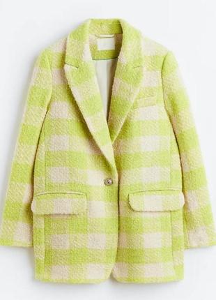 1, блейзер із фактурної тканини розмір м піджак букле однобортний оригінал