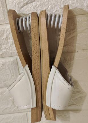 Женские сабо baldo 37 белые,деревянные сандали на пружинном каблуке.италия.7 фото