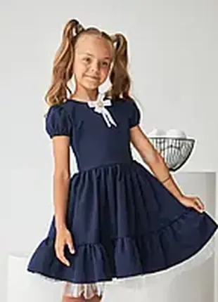 Неймовірна стильна шкільна сукня плаття 6-9років2 фото