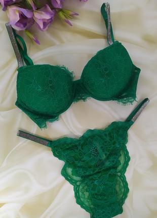 Невероятно красивый комплект белья со стразами victoria secret