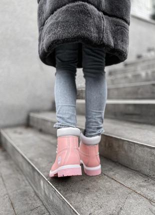🌺timberland pink🌺 ботинки женские тимберленд, евро зима/зима, розовые кожаные4 фото