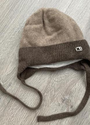 Шерстяная зимняя шапка с утеплителем1 фото