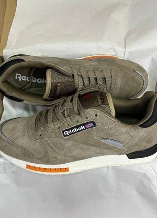 Люксовые мужские кроссовки reebok classic super leather dark silver качественные замшевые из натуральной замши5 фото