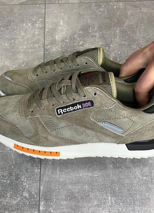 Люксовые мужские кроссовки reebok classic super leather dark silver качественные замшевые из натуральной замши4 фото