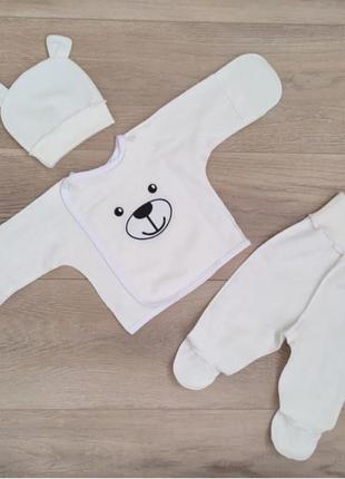 Байковий комплект 3-ка для немовлят в пологовий байковий комплект для малюка 100% бавовна5 фото