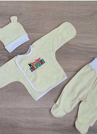 Байковий комплект 3-ка для немовлят в пологовий байковий комплект для малюка 100% бавовна9 фото