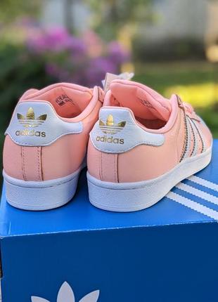 Женские кроссовки кеды adidas originals superstar b42001 оранжевые9 фото