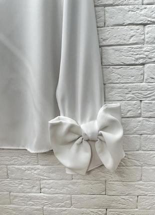 Белая блуза с бантиками на рукавах от zara5 фото