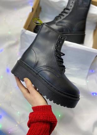 Черевики dr.martens jadon total black fur1 фото