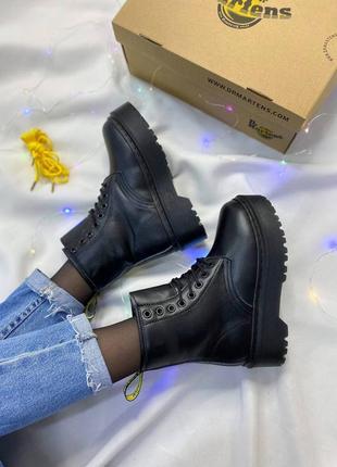 Черевики dr.martens jadon total black fur6 фото