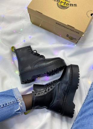 Черевики dr.martens jadon total black fur5 фото