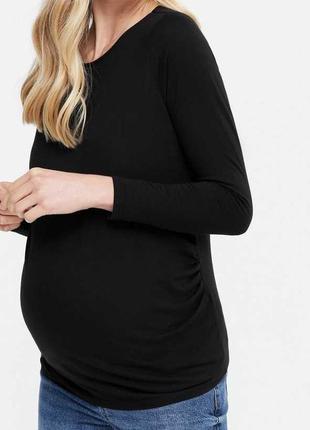 Чорний лонгслів для вагітних new look