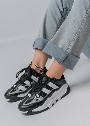 Жіночі кросівки adidas niteball black white leather w