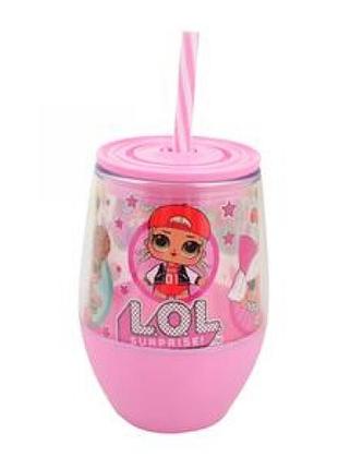 Склянка (тамблер) "yes" lol " 300мл, з трубочкою