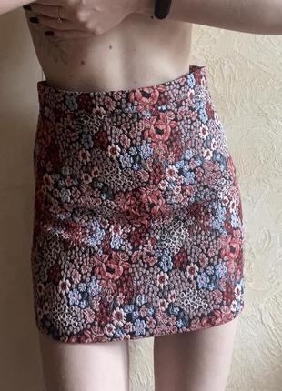 Вышитая юбка с цветочным принтом м