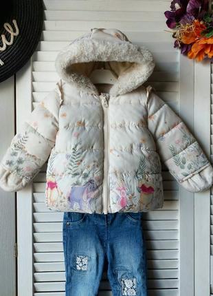 Тепла куртка демісезонна осінь весна на дівчинку 3-6 міс disney baby george3 фото