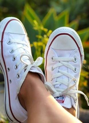 Оригинальные белые кеды converse1 фото