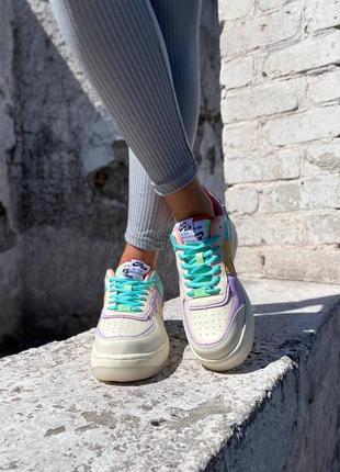 Кроссовки nike air force 1 shadow beige purple2 фото